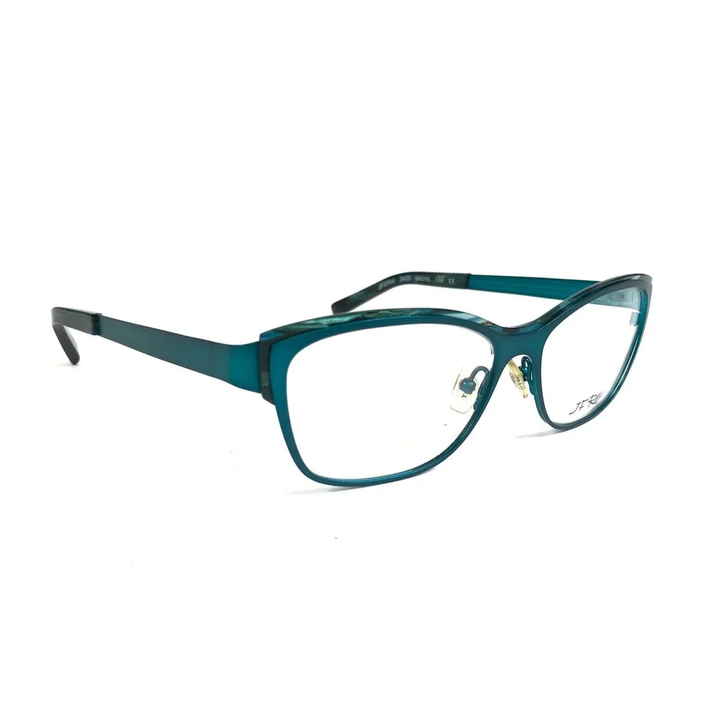 J.F. Rey Eyeglasses Frames JF2554 2425 Matte Teal Blue Horn Cat Eye 54-15-136